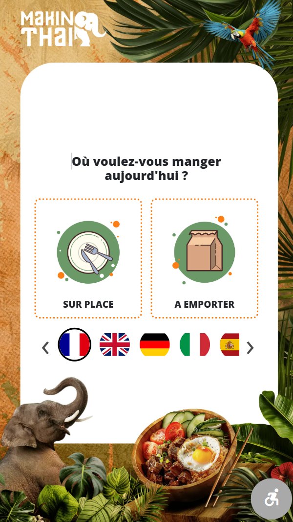 Écran d’accueil personnalisé d’une borne de commande